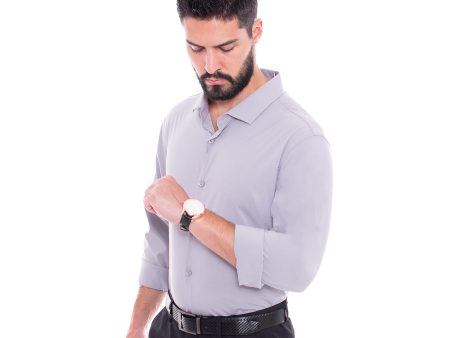 Camisa Fibra De Bambú Gris Vermonti Online Sale