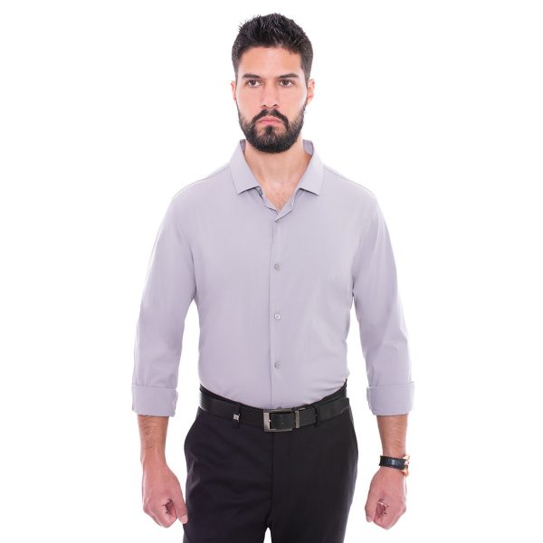 Camisa Fibra De Bambú Gris Vermonti Online Sale