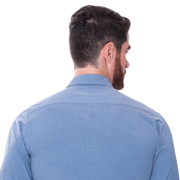 Camisa Fibra de Bambú Azul Vermonti Online Hot Sale