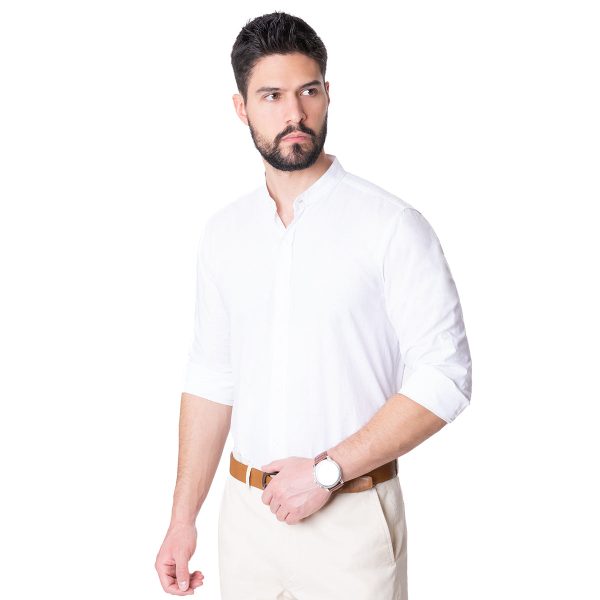 Camisa de Lino Blanco Vermonti on Sale