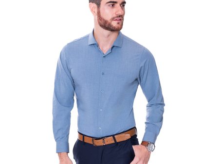 Camisa Fibra de Bambú Azul Vermonti Online Hot Sale