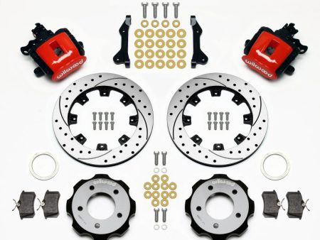 Wilwood Combination Parking Brake Rear Kit 12.19in Drilled Red 2006-Up Civic   CRZ Supply