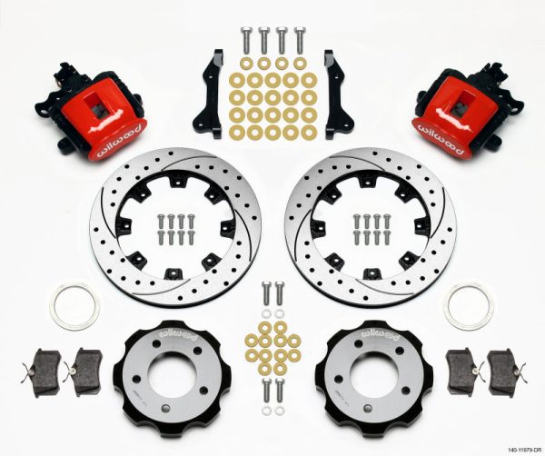 Wilwood Combination Parking Brake Rear Kit 12.19in Drilled Red 2006-Up Civic   CRZ Supply