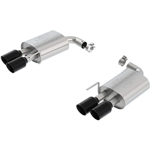 Ford Racing 18-19 Ford Mustang GT 5.0L Touring Muffler Kit w  Black Chrome Exhaust Tips Supply