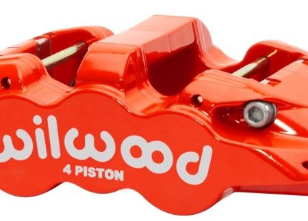 Wilwood Caliper - Aero4-DS Forged Four-Piston Caliper Black 1.38in Piston 1.10in Rotor - Red Discount