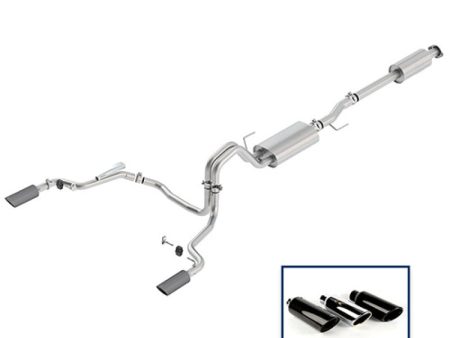 Ford Racing 15-18 F-150 5.0L Cat-Back Touring Exhaust System - Rear Exit Carbon Fiber Tips For Cheap