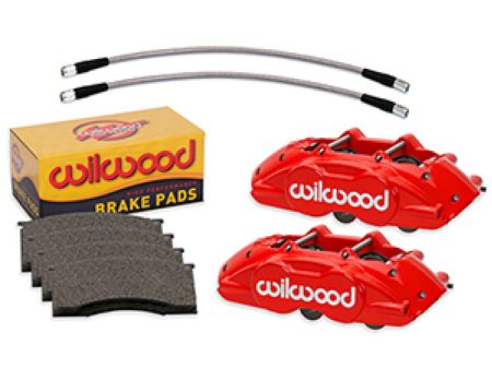 Wilwood 65-67 Ford Mustang D11 Calipers w Pads and Lines - Red Supply