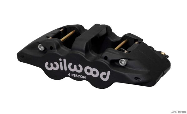 Wilwood Caliper-Aero4 - Black Anodize 1.12 1.12in Pistons 1.25in Disc For Discount