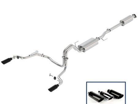 Ford Racing 15-18 F-150 5.0L Cat-Back Touring Exhaust System - Rear Exit Black Chrome Tips Hot on Sale