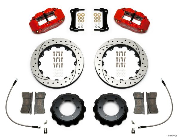 Wilwood Narrow Superlite Red 6R Front Kit 12.88in Drilled Rotor w  Lines 05-15 Toyota Tacoma Sale