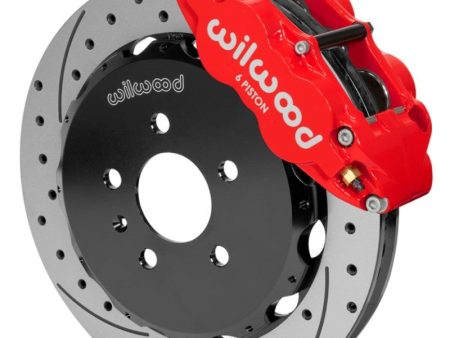 Wilwood 03-08 Audi A4 Forged Narrow Superlite 6R Front Big Brake Kit 12.88in Rotor Dia (Red) w  Line Supply