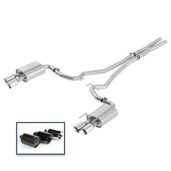 Ford Racing 2018+ Mustang GT 5.0L Cat-Back Extreme Exhaust System w  Quad Chrome Tips Hot on Sale