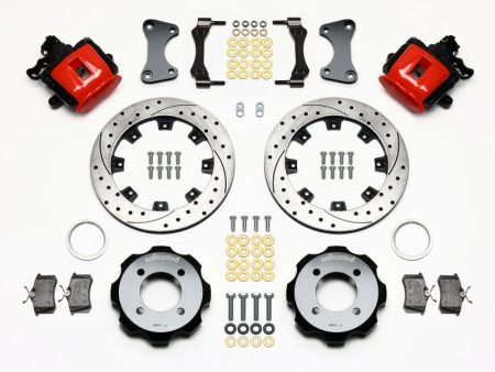 Wilwood Combination Parking Brake Rear Kit 11.75in Drilled Red 2011 Fiesta Rear Hot on Sale