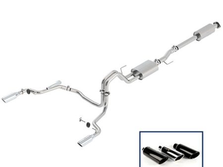 Ford Racing 15-18 F-150 5.0L Cat-Back Touring Exhaust System - Rear Exit Chrome Tips For Discount