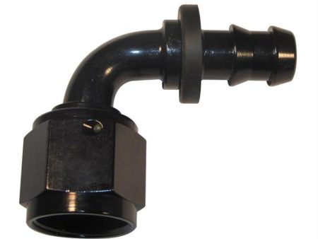 Fragola -10AN Nut x -8AN 90 Degree Push-Lite Hose End For Fuel Cell Conversion - Black Online now