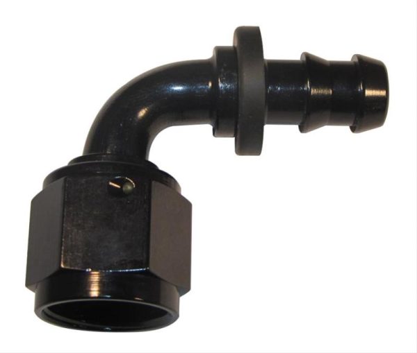 Fragola -10AN Nut x -8AN 90 Degree Push-Lite Hose End For Fuel Cell Conversion - Black Online now