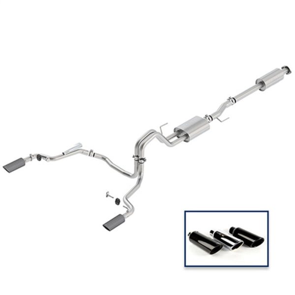 Ford Racing 15-18 F-150 5.0L Cat-Back Sport Exhaust System - Rear Exit Carbon Fiber Tips Online Hot Sale