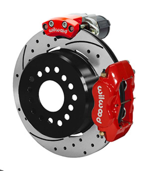 Wilwood Forged Dynalite Rear Electronic Parking Brake Kit - Red Powder Coat Caliper - SRP D S Rotor Sale