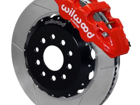 Willwood 63-87 Chevy C10 C15 AERO6 Front Brake Kit Red Caliper 14.25in GT Slotted Rotor Hot on Sale