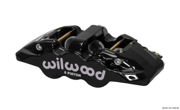 Wilwood Caliper-Aero6-L H - Black 1.62 1.12 1.12in Pistons 1.25in Disc Fashion