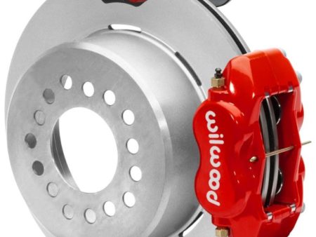 Wilwood Forged Dynalite Rear Electronic Parking Brake Kit - Red Powder Coat Caliper - Plain Rotor Fashion