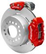 Wilwood Forged Dynalite Rear Electronic Parking Brake Kit - Red Powder Coat Caliper - Plain Rotor Fashion