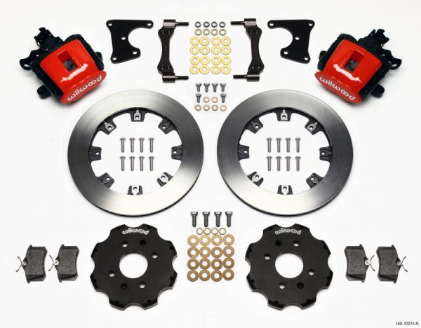 Wilwood Combination Parking Brake Rear Kit 12.19in Red Civic   Integra Drum 2.71 Hub Offset Cheap