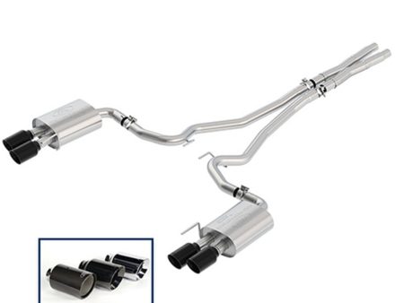 Ford Racing 2018+ Mustang GT 5.0L Cat-Back Extreme Exhaust System w  Quad Black Chrome Tips Fashion