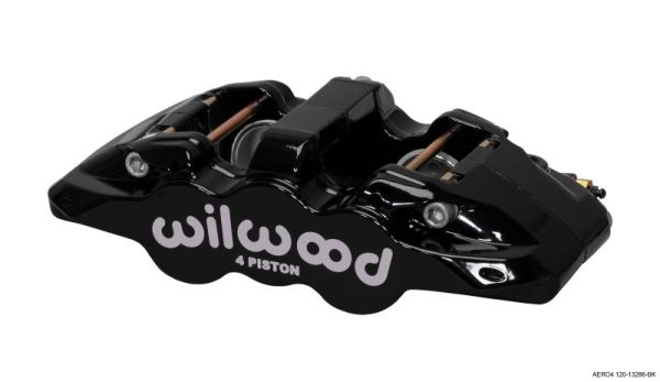 Wilwood Caliper-Aero4-L H - Black 1.88 1.62in Pistons 1.25in Disc Hot on Sale