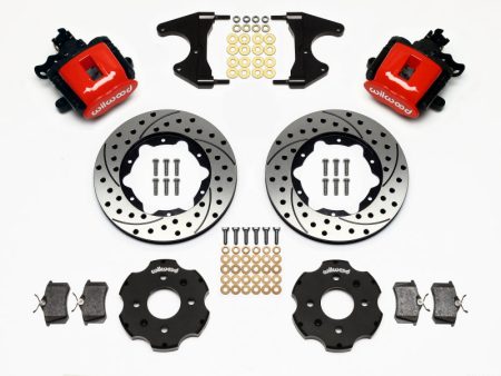 Wilwood Combination Parking Brake Rear Kit 11.00in Drilled Red Civic   Integra Drum 2.46 Hub Offset Hot on Sale