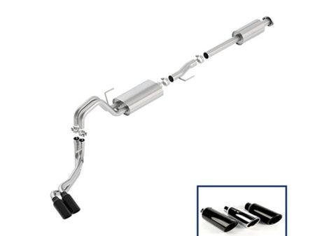 Ford Racing 15-18 F-150 5.0L Cat-Back Touring Exhaust System - Side Exit Black Chrome Tips For Sale