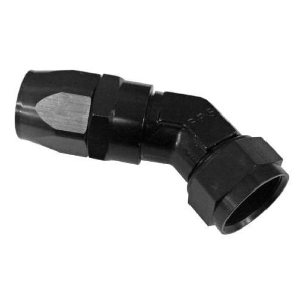 Fragola -8AN x 45 Degree Low Profile Forged Hose End - Black For Sale