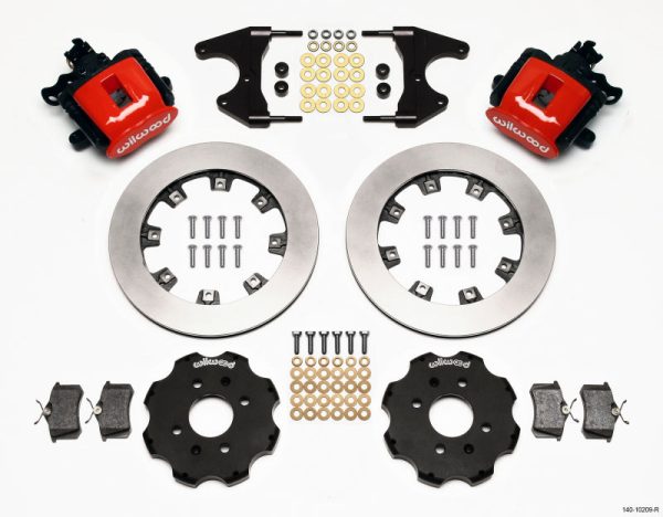 Wilwood Combination Parking Brake Rear Kit 12.19in Red Civic   Integra Drum 2.46 Hub Offset Online now