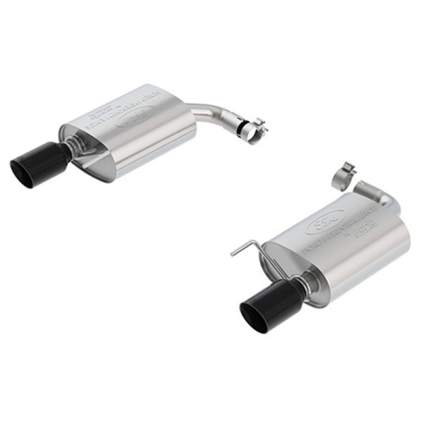 Ford Racing 18-19 Ford Mustang GT 5.0L Touring Muffler Kit w  Black Chrome Exhaust Tips Supply