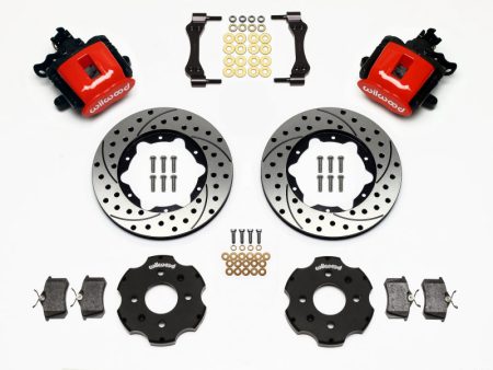 Wilwood Combination Parking Brake Rear Kit 11.00in Drilled Red Civic   Integra Disc 2.39 Hub Offset For Sale