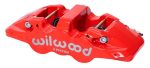 Wilwood Caliper - Aero4-DS Forged Four-Piston Caliper Black 1.12in Piston 1.10in Rotor - Red Online Hot Sale