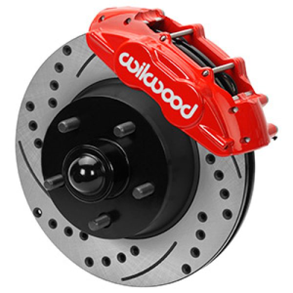 Wilwood 65-67 Ford Mustang D11 11.29 in. Brake Kit w  Flex Lines - Drilled Rotors (Red) Fashion