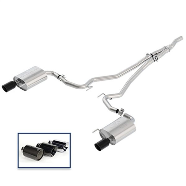 Ford Racing 18+ Mustang 2.3L EcoBoost Cat-Back Touring Exhaust System w Black Chrome Tips Online now