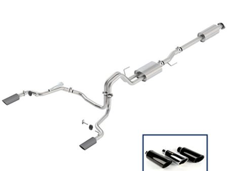 Ford Racing 15-18 F-150 5.0L Cat-Back Sport Exhaust System - Rear Exit Carbon Fiber Tips Online Hot Sale