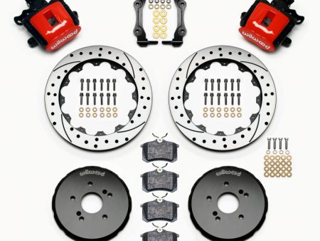 Wilwood Combination Parking Brake Rear Kit 12.88in Drilled Red Honda S2000 Online Hot Sale